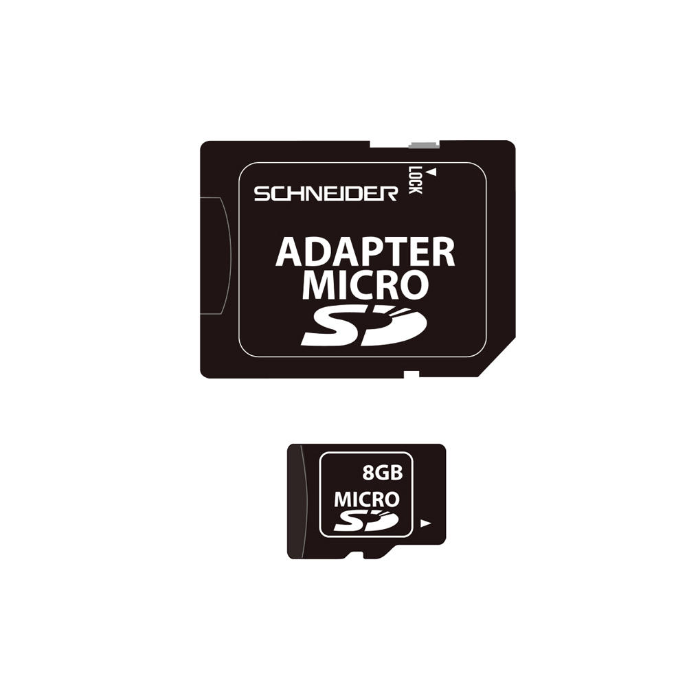 Carte Micro SD 8 Go - Adaptateur carte SD - Schneider