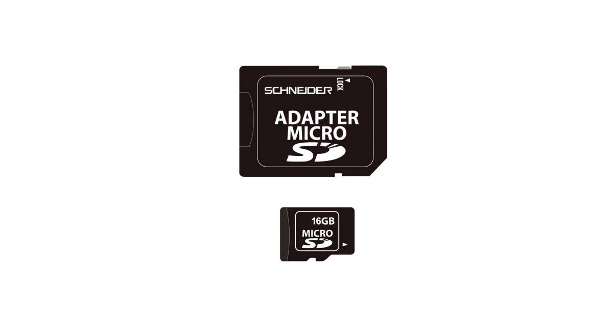 Carte Micro SD 16 Go - Adaptateur carte SD - Schneider
