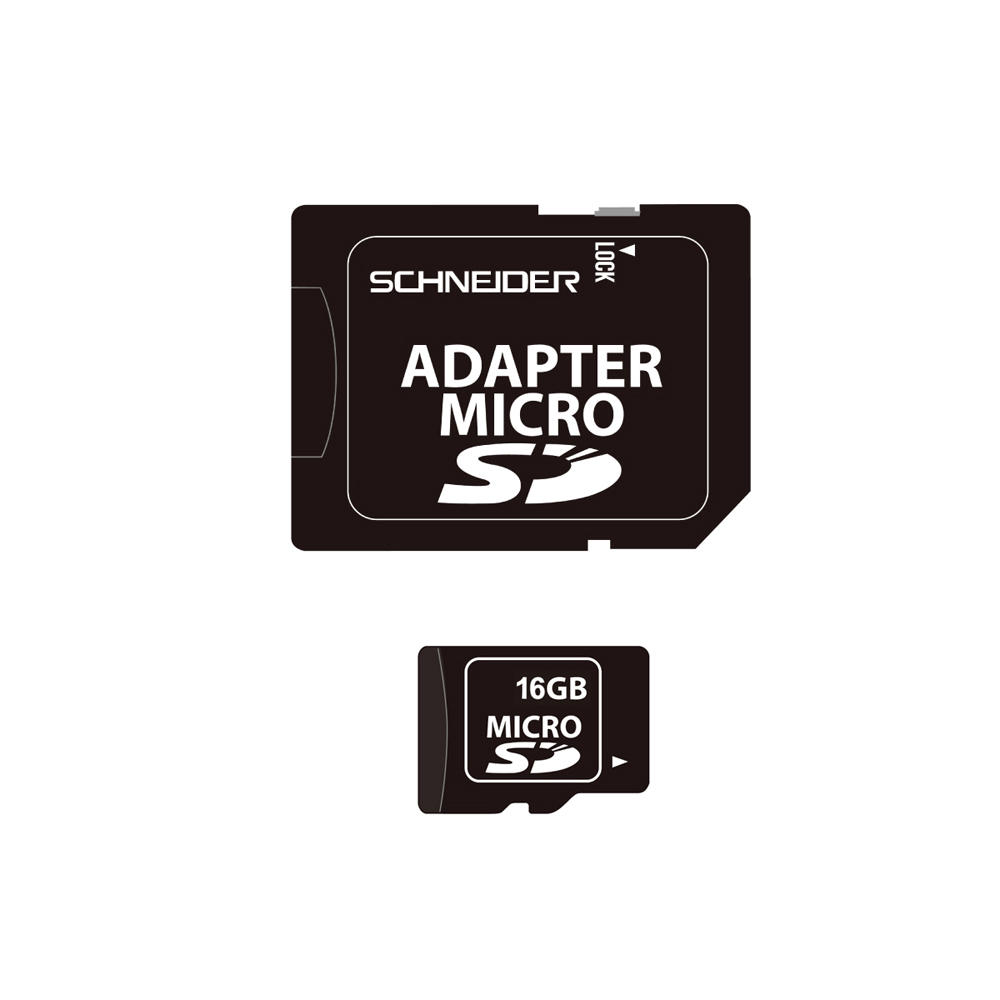 Carte Micro SD 16 Go - Adaptateur carte SD - Schneider