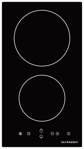 Domino vitrocéramique 2 foyers 30 cm noir