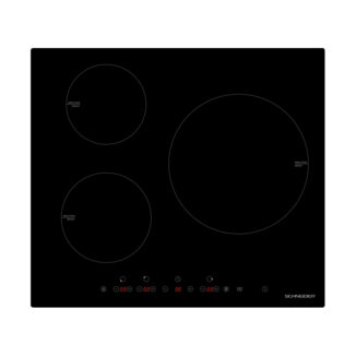 Table induction 3 foyers 60 cm noir