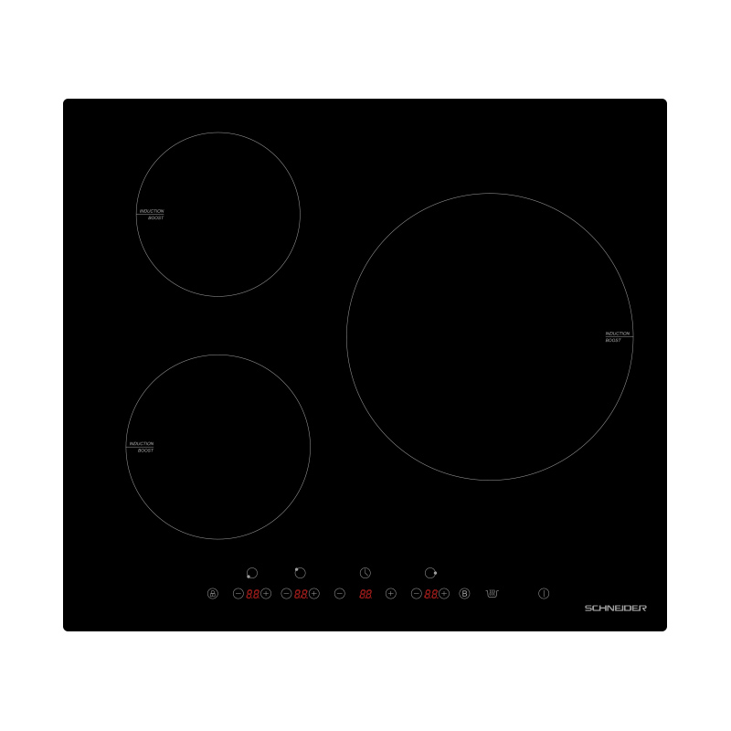 LIMIT Plaque de cuisson à induction LIKI59B3, 60 cm, 3 foyers pas