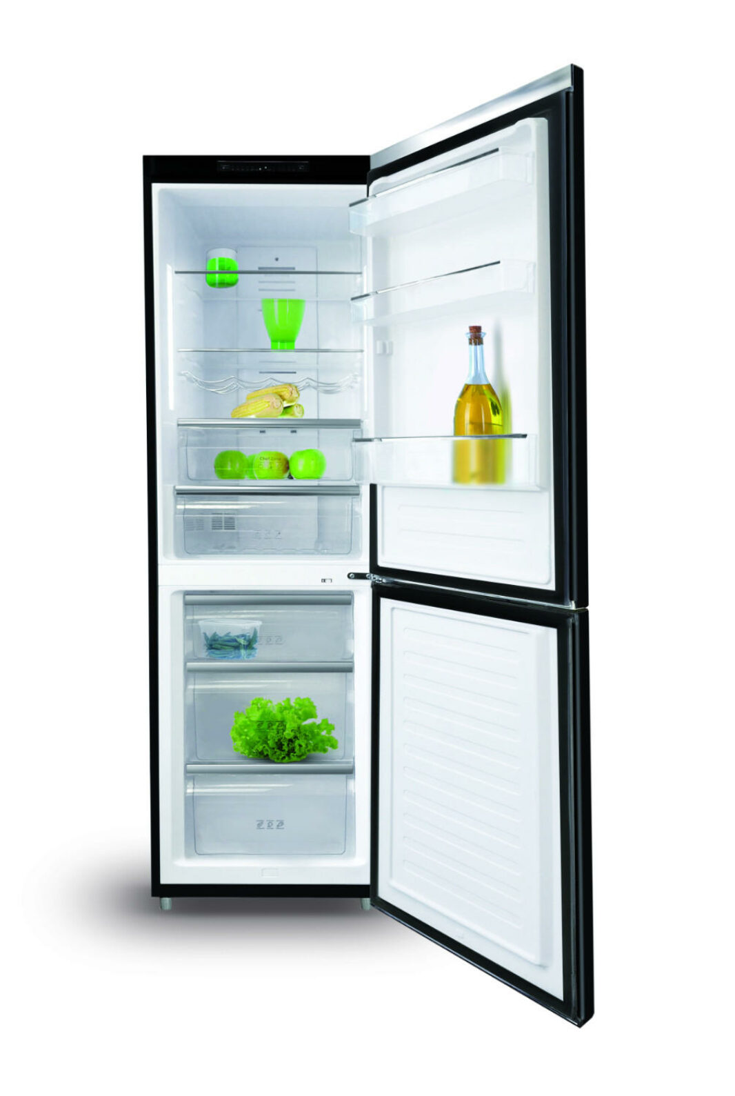Black refrigerator freezer combo 315 L - Schneider