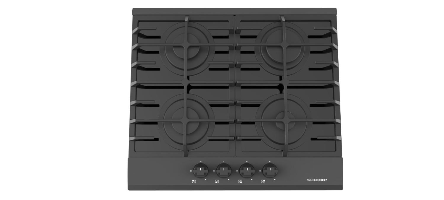 Black 60 cm gas hob - Schneider