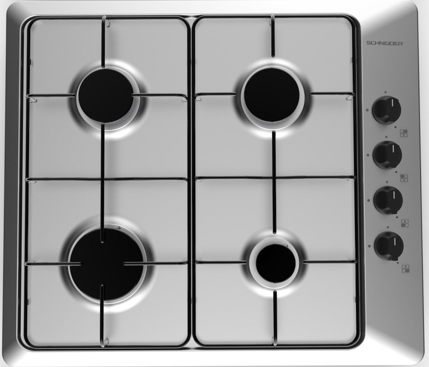 60 cm stainless steel gas hob - Schneider