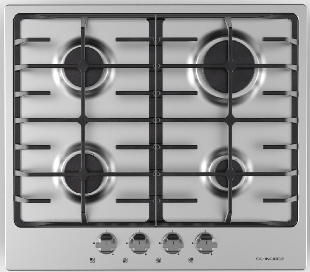 60 cm stainless steel gas hob - Schneider