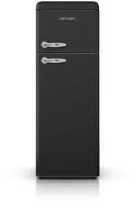 Vintage refrigerator with 2 doors in black 208L