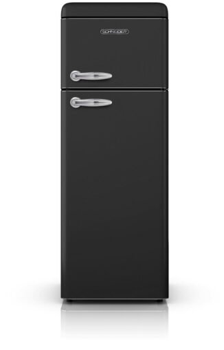 Vintage refrigerator with 2 doors in black 208L