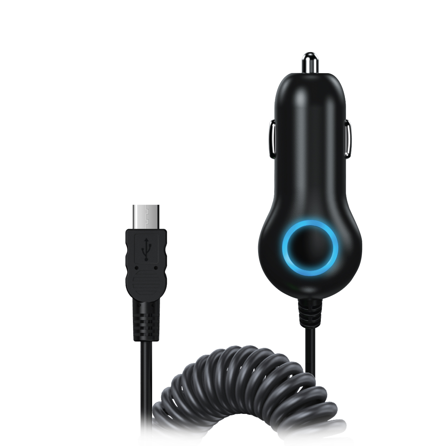 Car charger 1 USB + Micro-USB Extensible Cable 1,4m - Schneider