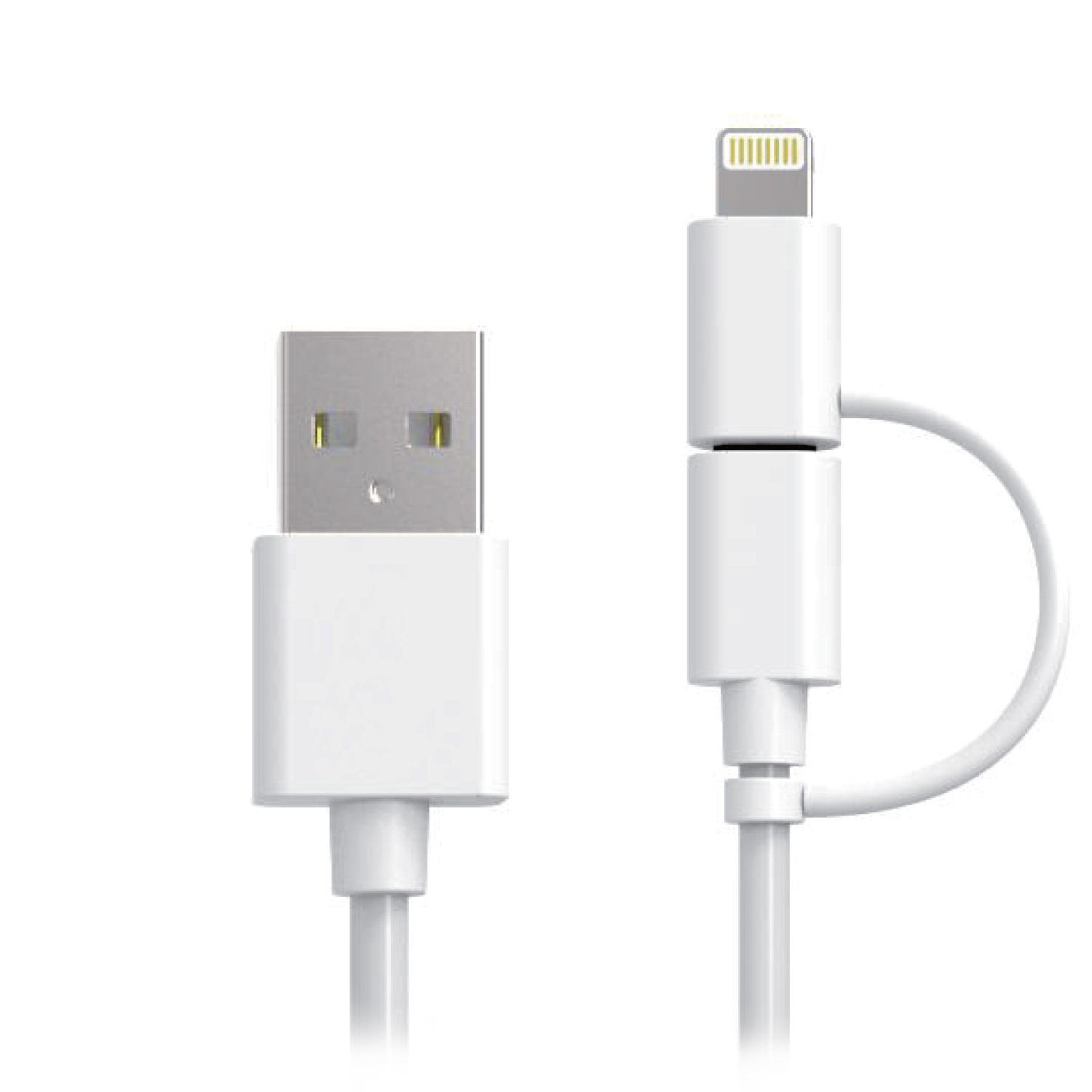 Câble 2 en 1 Lightning pour iPhone, iPad, iPod + Micro-USB 1m - Schneider