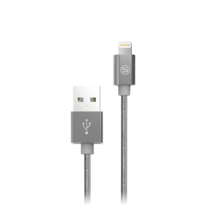 Braided Metal Premium cable Metal Lightning Dark Grey 1m