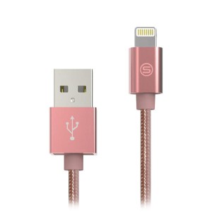 Braided Metal Premium cable Metal Lightning for iPhone, iPad Pink Gold 1m