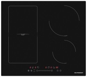 Table induction 4 foyers dont 1 zone flexible 60 cm noir