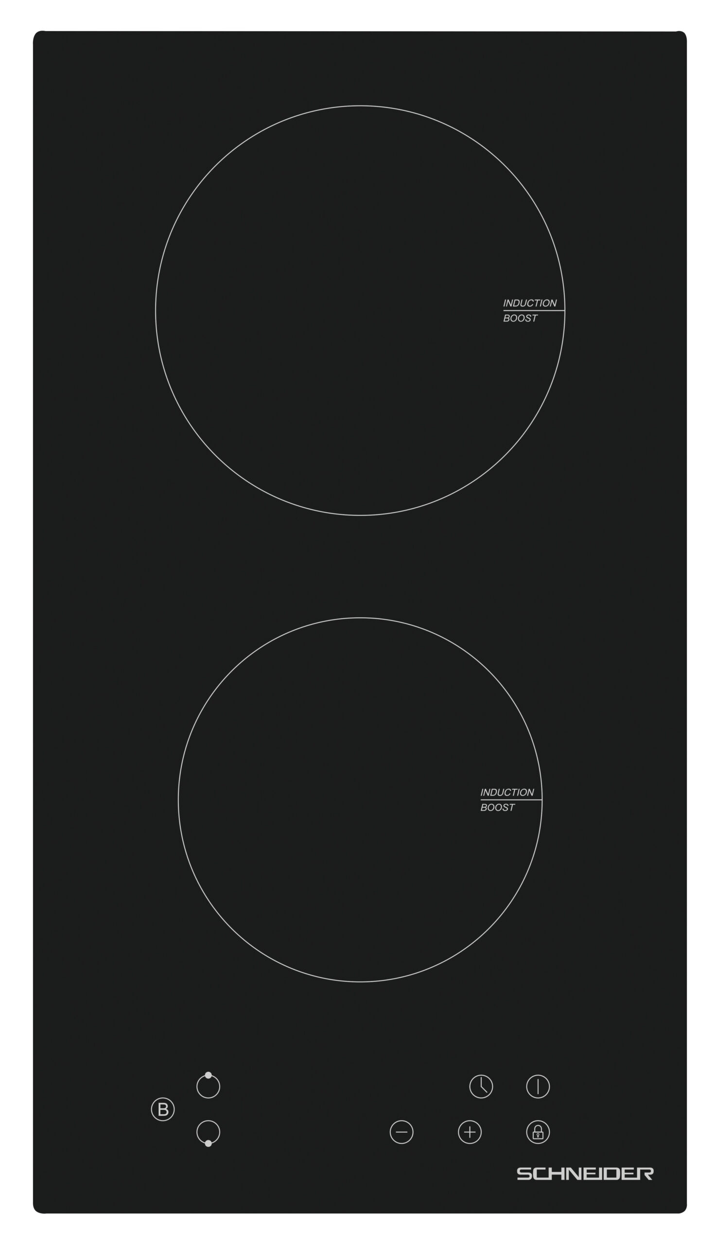 Induction hob 2 fireplaces in black - SCDE302XM - Schneider