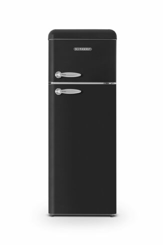Vintage refrigerator with 2 doors in black 208L