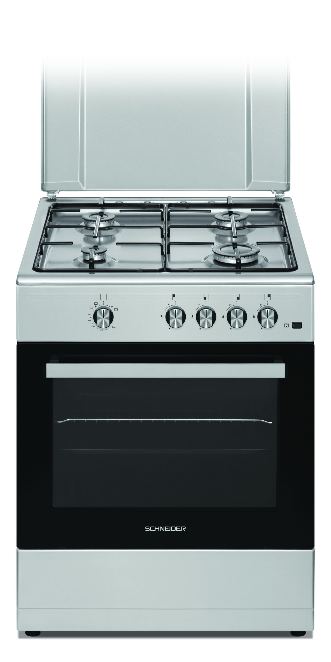 Cuisinière gaz inox - SCCFG64X - Schneider