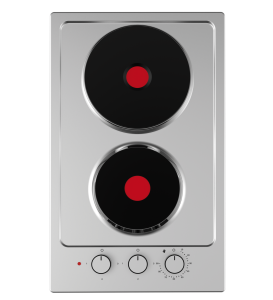 Domino électrique 2 foyers 30 cm inox