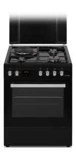 Cuisinière mixte 4 foyers gaz + four électrique 60 cm
