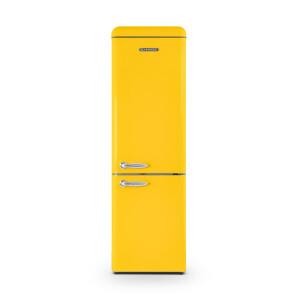 Vintage combined fridge-freezer 249 L Canary yellow