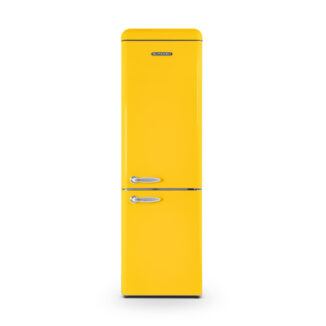 Vintage combined fridge-freezer 249 L Canary yellow