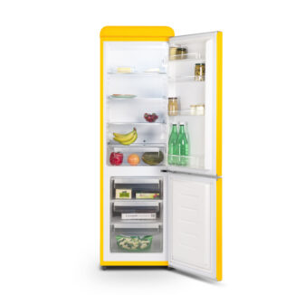 Vintage combined fridge-freezer 249 L Canary yellow