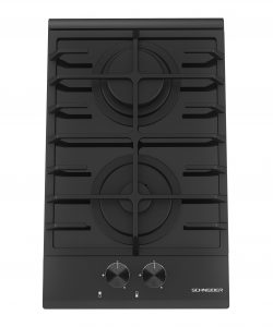 Domino gaz 2 brûleurs 30 cm noir