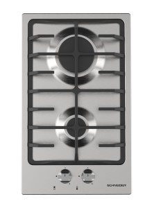 Domino gaz 2 brûleurs 30 cm inox