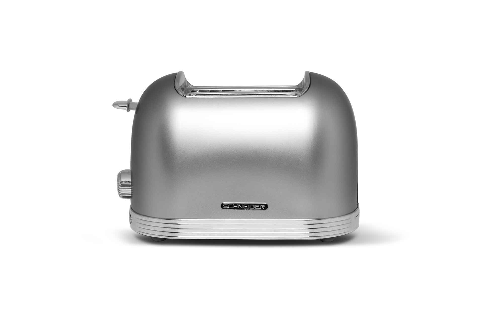 Grille Pain Vintage Rétro 2 fentes Inox Toaster Décongélation Gris Dégradé  850W