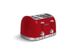 Grille-pain vintage 4 fentes rouge