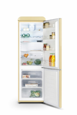 Réfrigérateur vintage combiné 304 L crème