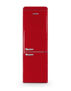 Vintage combined fridge-freezer 304 L Red