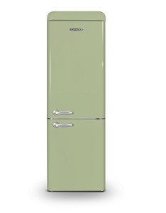 Vintage combined fridge-freezer 304 L Almond green