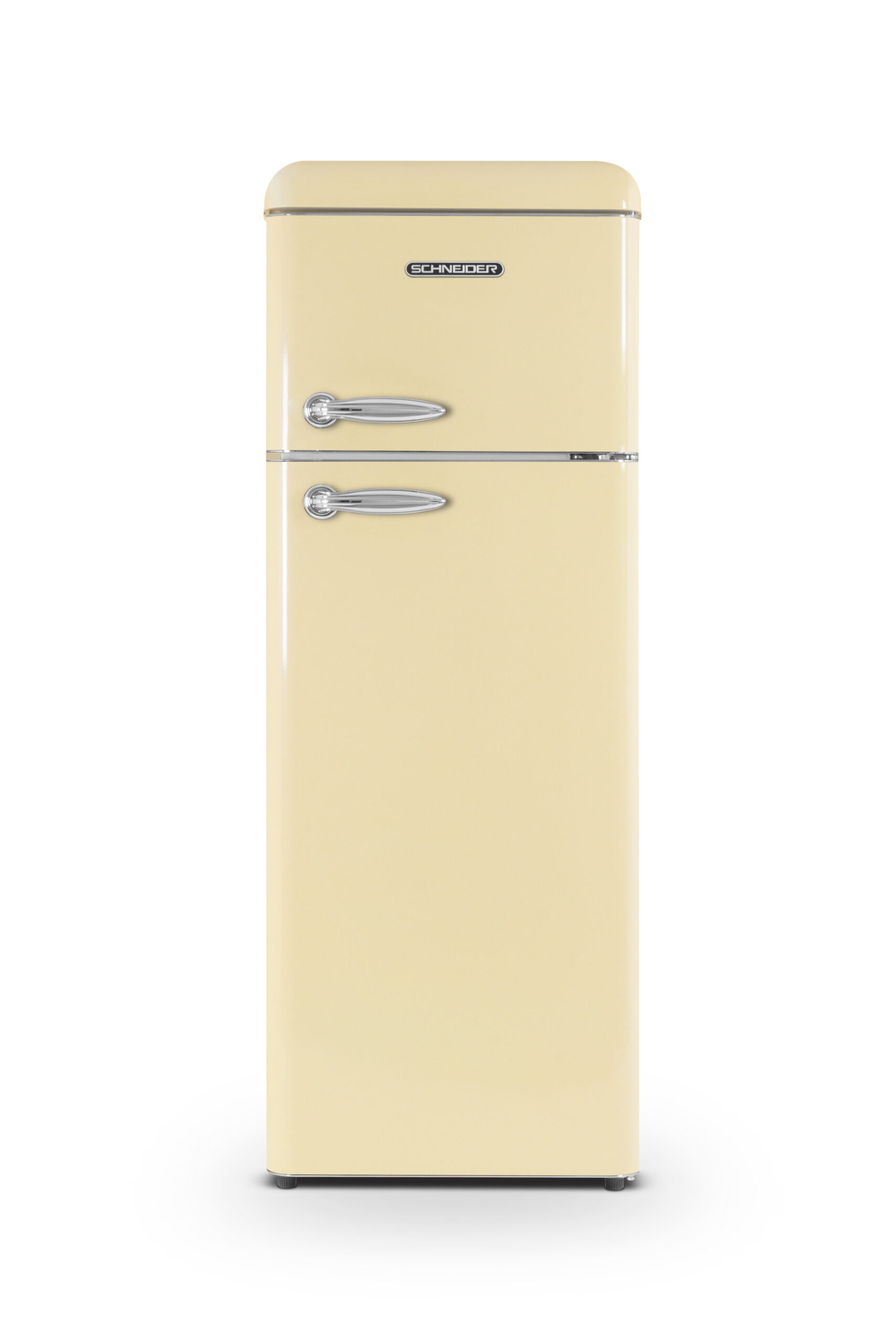 Réfrigérateur 2 Portes Vintage Schneider - 302L (227L Frigo + 75L Congélo) - Froid Brassé, Classe E, Crème