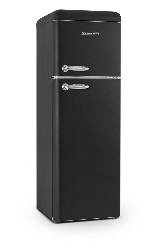 Réfrigérateur vintage 2 portes 302 L noir de Schneider - SCDD309VB