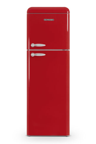 SCHNEIDER - SC300WR - Réfrigérateur Combiné Vintage 300 Litres (209L + 91L)  - Froid Statique - Classe A+ - Coloris Rouge Bordeaux
