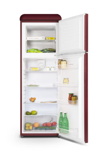 Réfrigérateur vintage 2 portes 302 L bordeaux