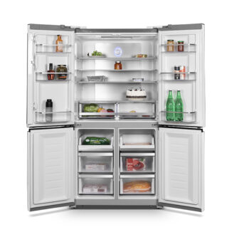 Réfrigérateur multi portes 564 L Total No Frost verre blanc