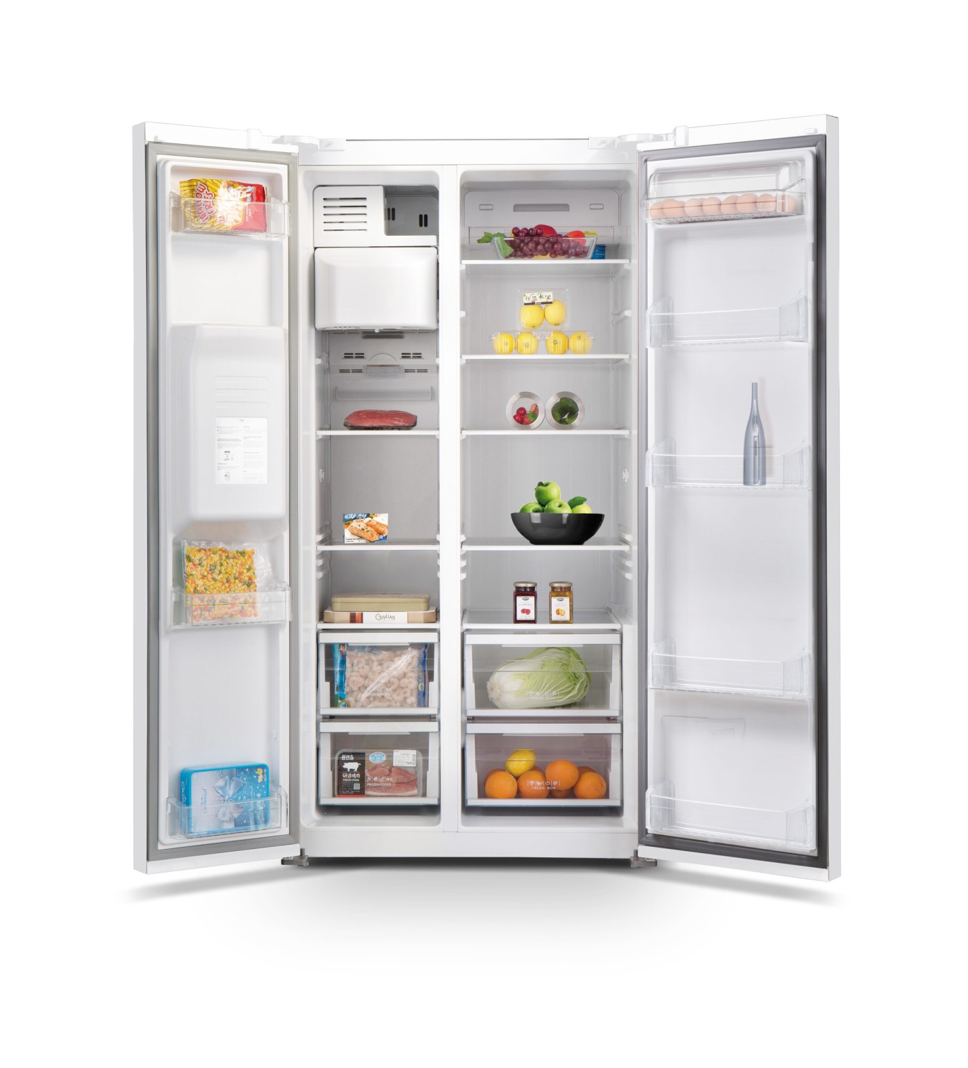 Réfrigérateur américain No Frost 556 L verre blanc - SCUS550NFGLW