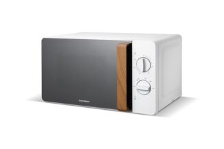 Micro-ondes mécanique 20 L blanc bois