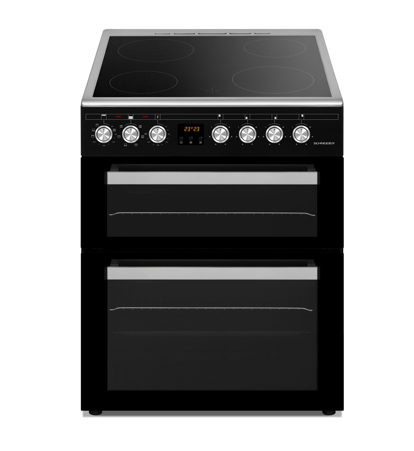 Cuisinière électrique 4 brûleurs + double four - SCV6DOB - Schneider