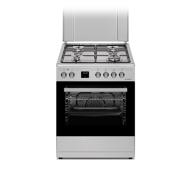 Cuisinière gaz 4 brûleurs 60 cm inox -SCG6MFCIX