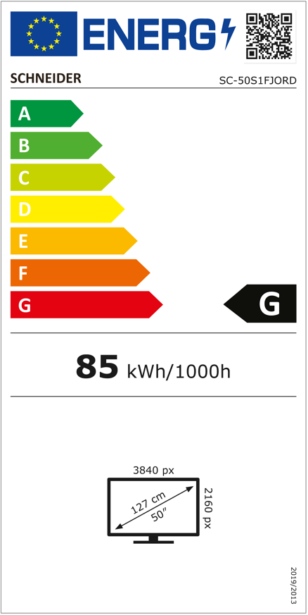 Téléviseur Smart TV 4K UHD 50 noir et blanc SC50S1FJORD de Schneider