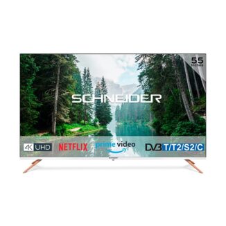 Téléviseur Smart TV 4K UHD 55″ noir et blanc