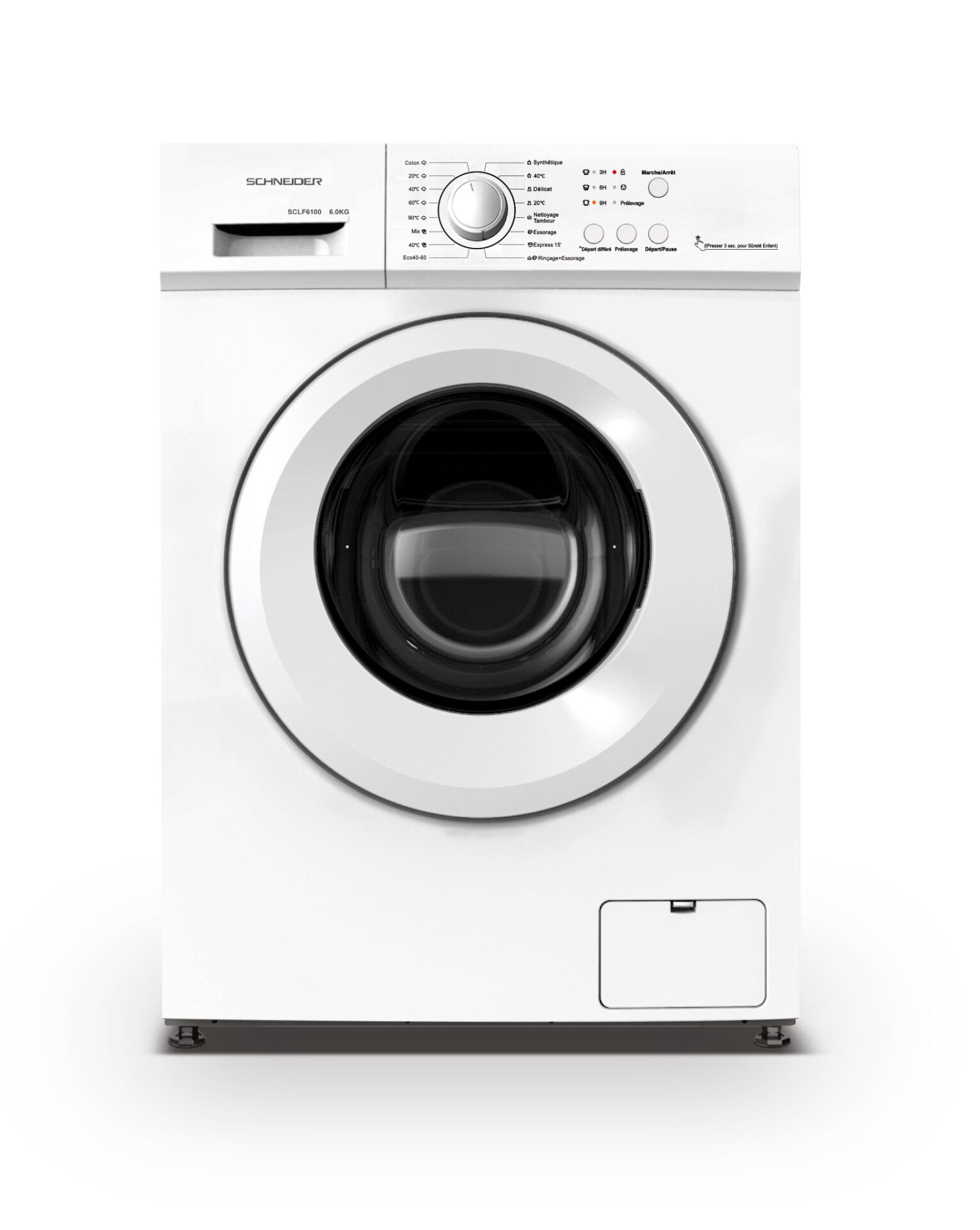 Lave linge frontal 6 kg blanc - SCFL6100 - Schneider