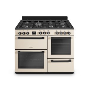 Piano de cuisson 7 brûleurs gaz + 3 fours électriques crème