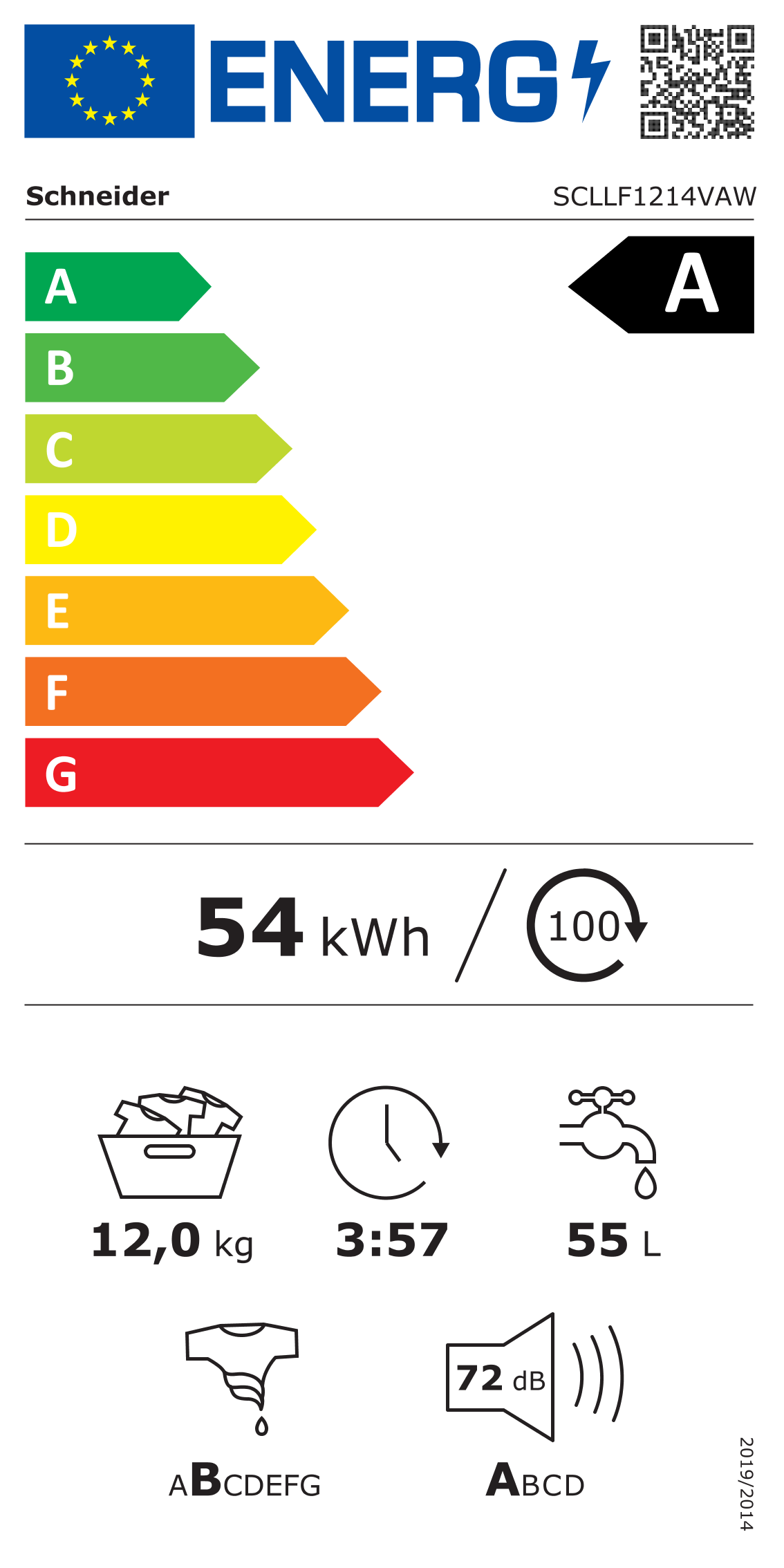 X Lave-linge 12kg BERKLAYS - BW1214W7 - A+++