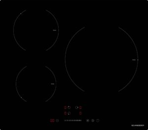 Table induction 3 foyers noir