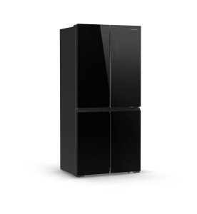 Koel- vriescombinatie 4 deuren - Total No Frost - 564 L - 90 cm breed - Black Glass