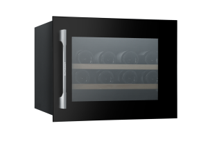 Cave à vin - 45 cm - 28 bouteilles - 1 zone - Inox / Noir