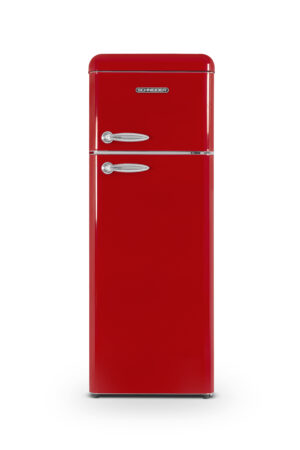 Réfrigérateur vintage 2 portes 208L rouge